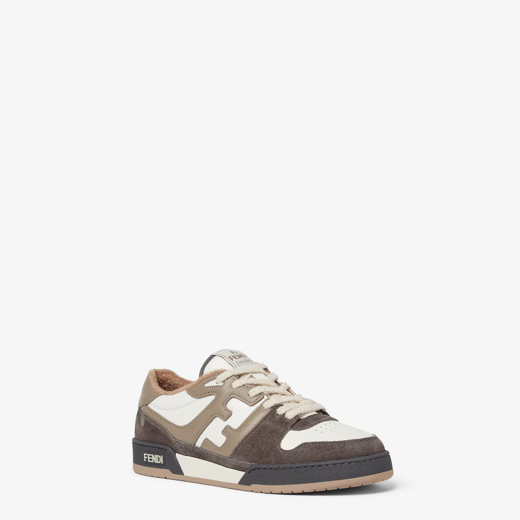 Match Lace-Up Sneakers – Brown & Cream
