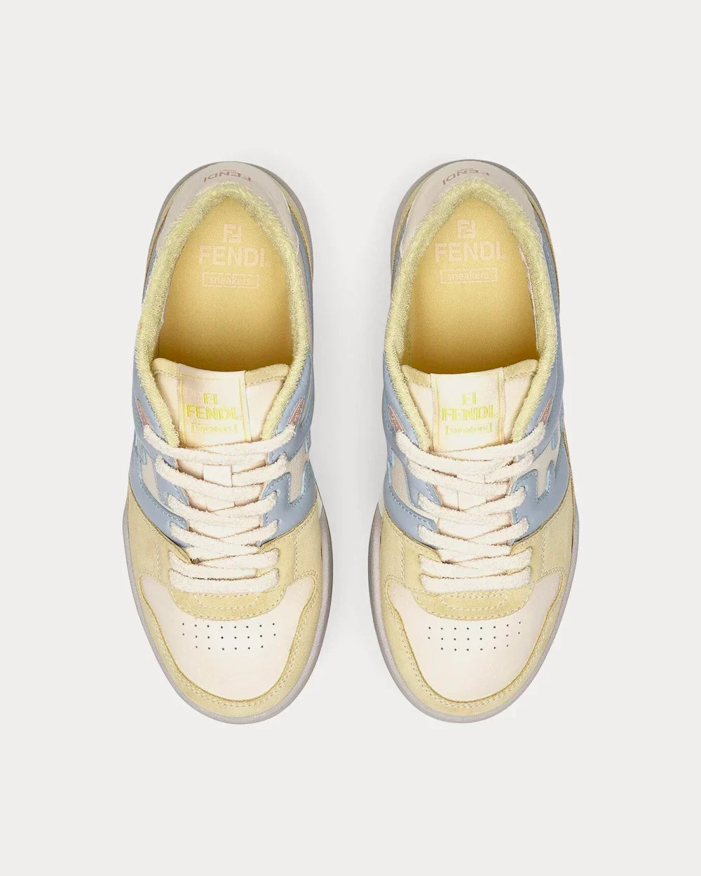 Match Lace-Up Sneakers – Yellow & Light Blue
