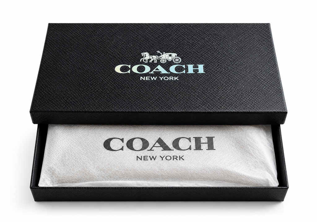 Coach Signature Canvas Long Zip Wallet – Dark Brown