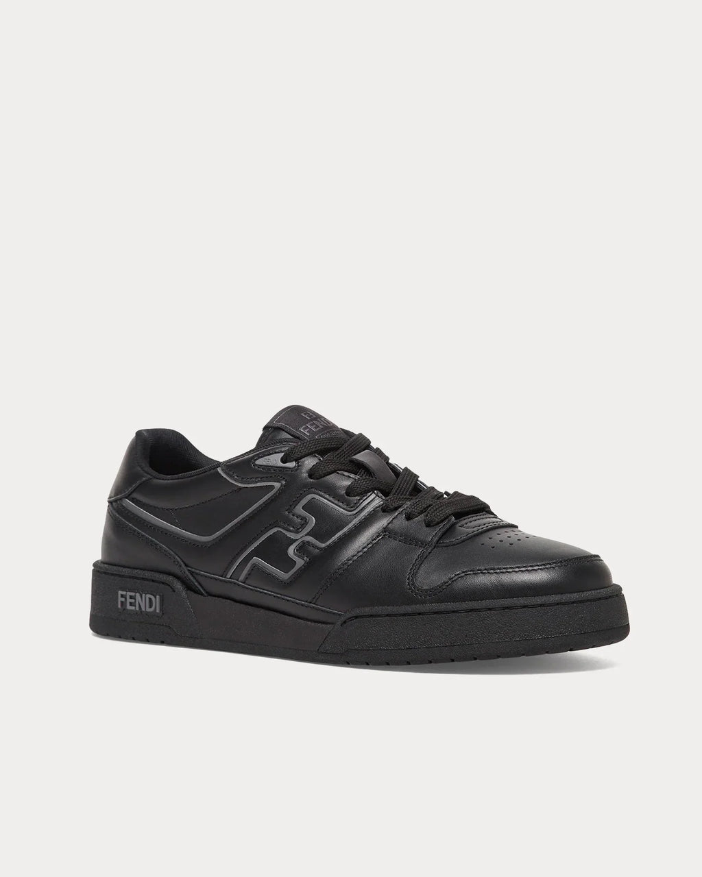 Match Leather Low Top Sneakers – Triple Black
