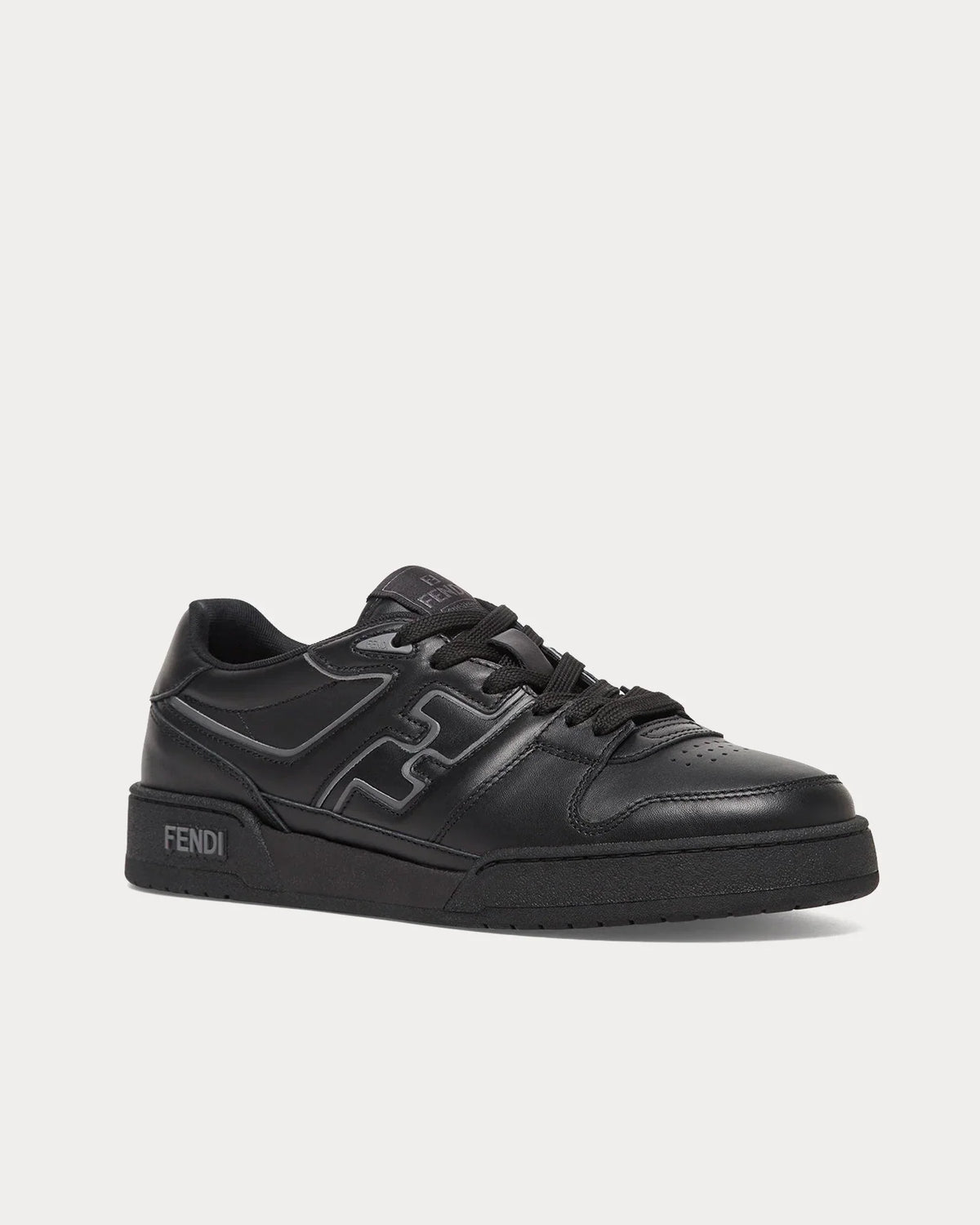 Match Leather Low Top Sneakers – Triple Black