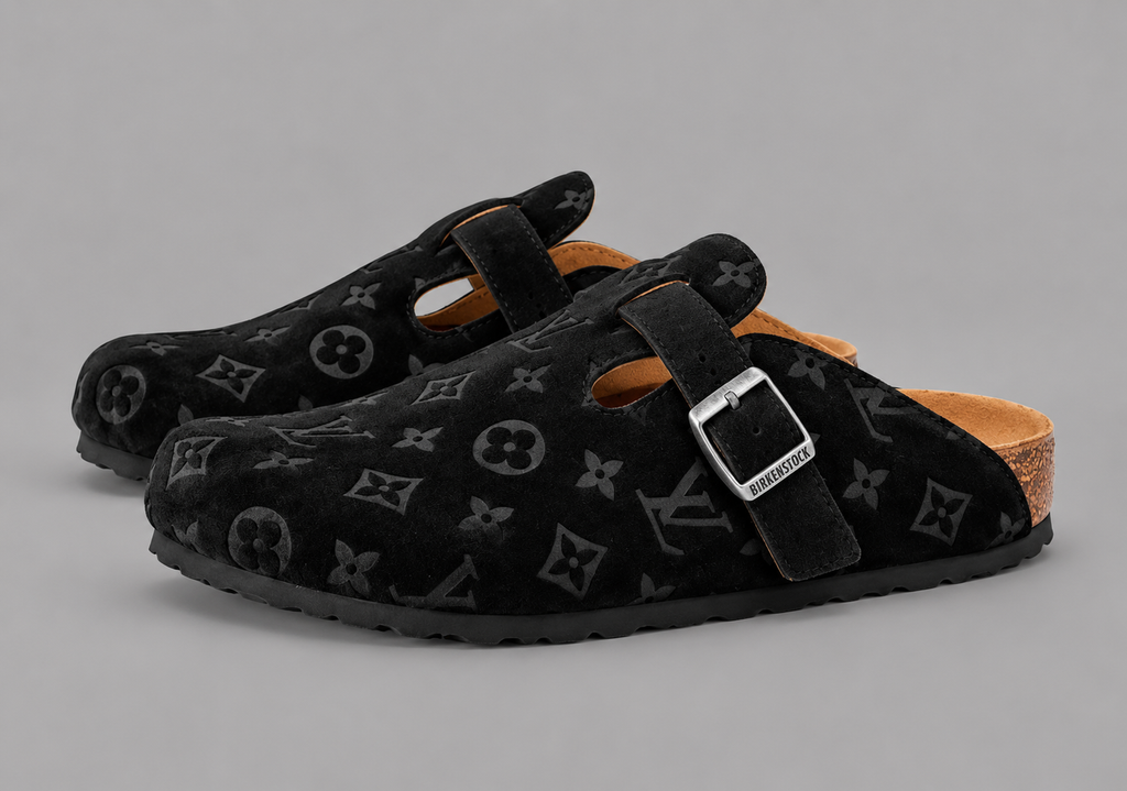 Limited Edition Black Monogram Clogs with Signature Buckle