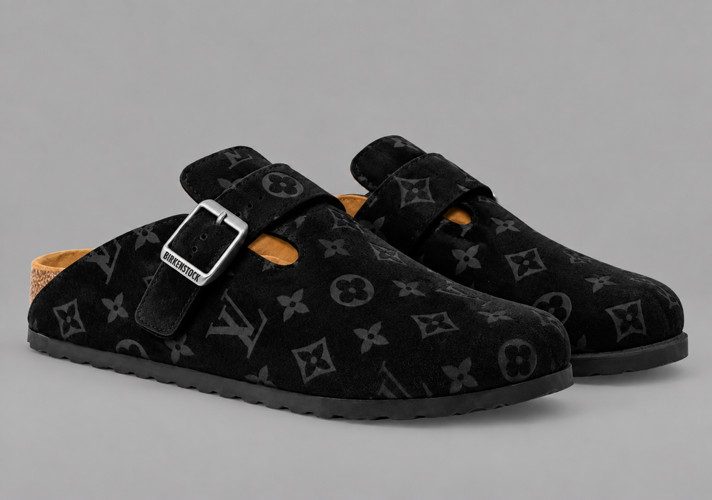 Limited Edition Black Monogram Clogs with Signature Buckle