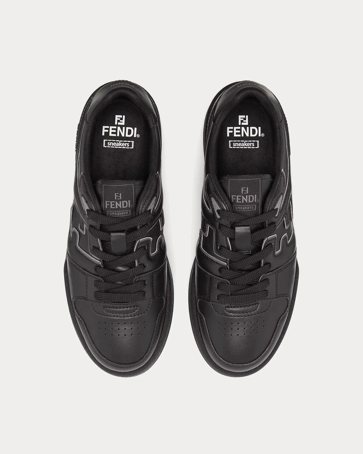 Match Leather Low Top Sneakers – Triple Black